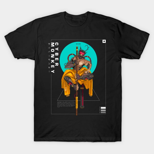 Cyber Monkey BLK T-Shirt by Kolo